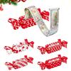 Christmas Candy Cash Pull Box Interactive Money Gift Holder with Ribbon Festive Novelty Cash Present Box for Family Friends