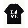 Weißes Oversized T-Shirt mit Love Bunny Print für Freizeitkleidung