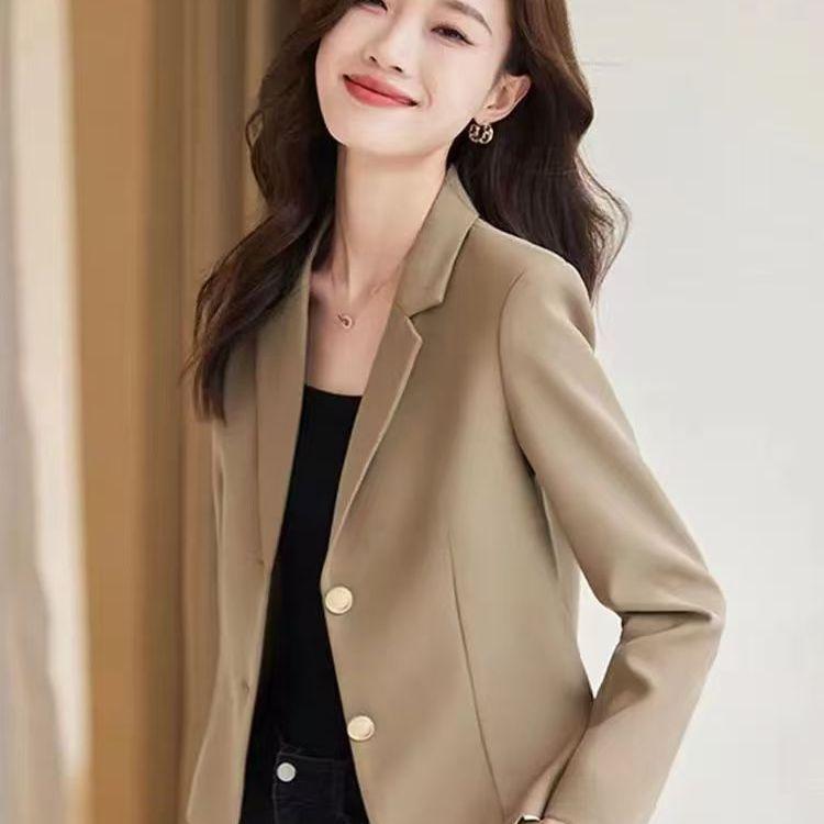 Trendy Short Blazer for Women Spring Autumn Petite Fit Stylish Elegant Office Jacket