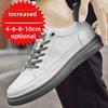 Autumn Men's White Height-Increasing Shoes 8cm - Korean/British Casual Fashion Shoes 