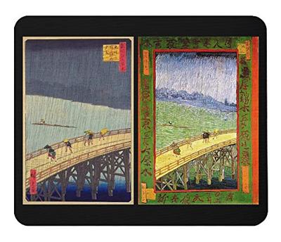 Mauspad von Hiroshige Utagawa und Van Hundert Berühmte Ansichten von Schauer an der Großen Brücke Fotopad van Goghs "Eines Edo Atake" (Ukiyo-e-Serie)
