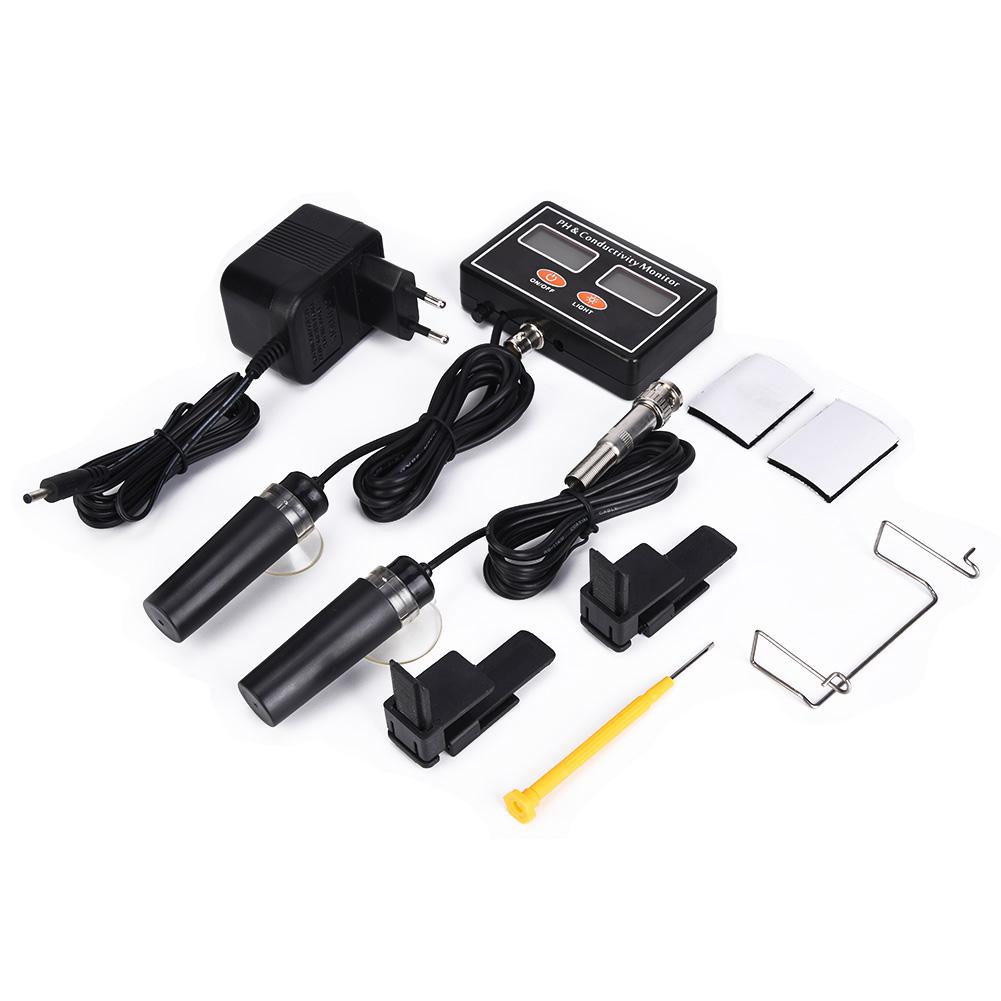 Online PH EC Monitor Meter Water Quality Tester with Replaceable PH Probe220V EU Plug