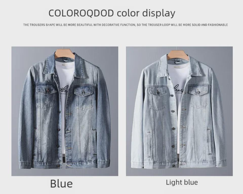 Men's Fashion Loose Fit Denim Jacket - 2023 Spring/Autumn Collection, Large Size, High Quality
