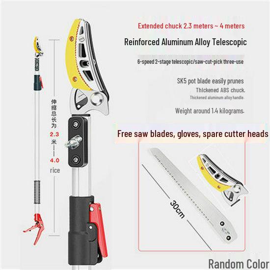 Yüksek Dallar İçin Teleskopik Budama Makası ve Meyve Toplayıcı - Trabzon Hurması, Liçi, Longan ve Malta Eriği İçin İdeal