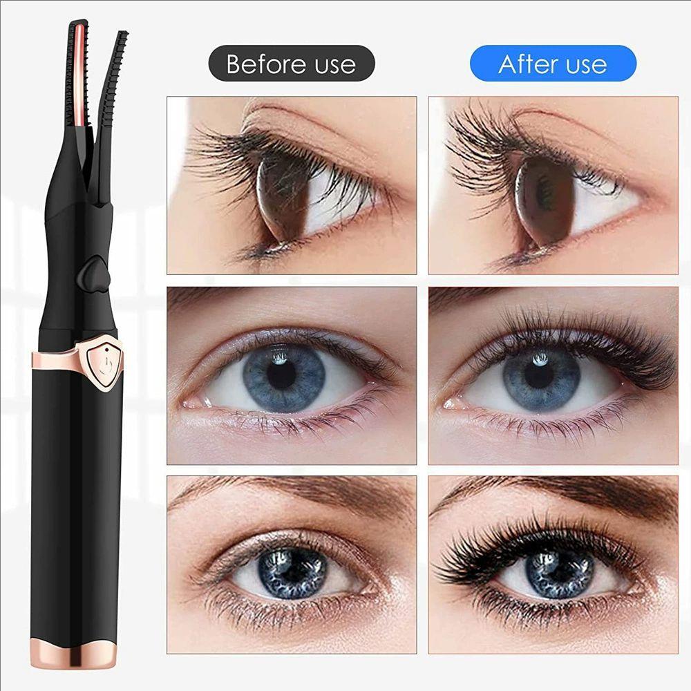 Electric Heated Eyelash Curler Portable Eyelash Curling Device Quick Heating Lash Curling Comb Clip Long-lasting Makeup Tools