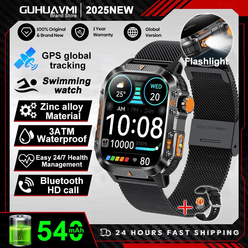 New Outdoor Sport GPS Position Smart Watch Men 10ATM Waterproof Compass Altimeter Bluetooth calling Fitness Smart Watch