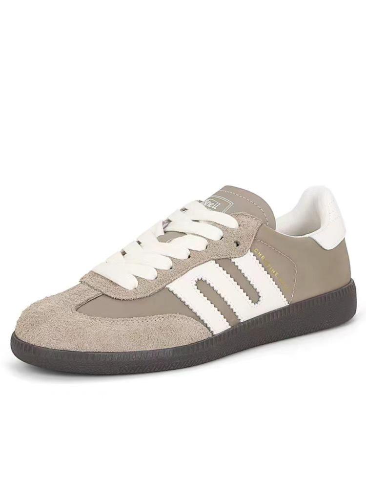 

[sheii Su Yinyin] Art Academy freshman~ American retro soft leather color matching sports and leisure shoes women s German training shoes 35