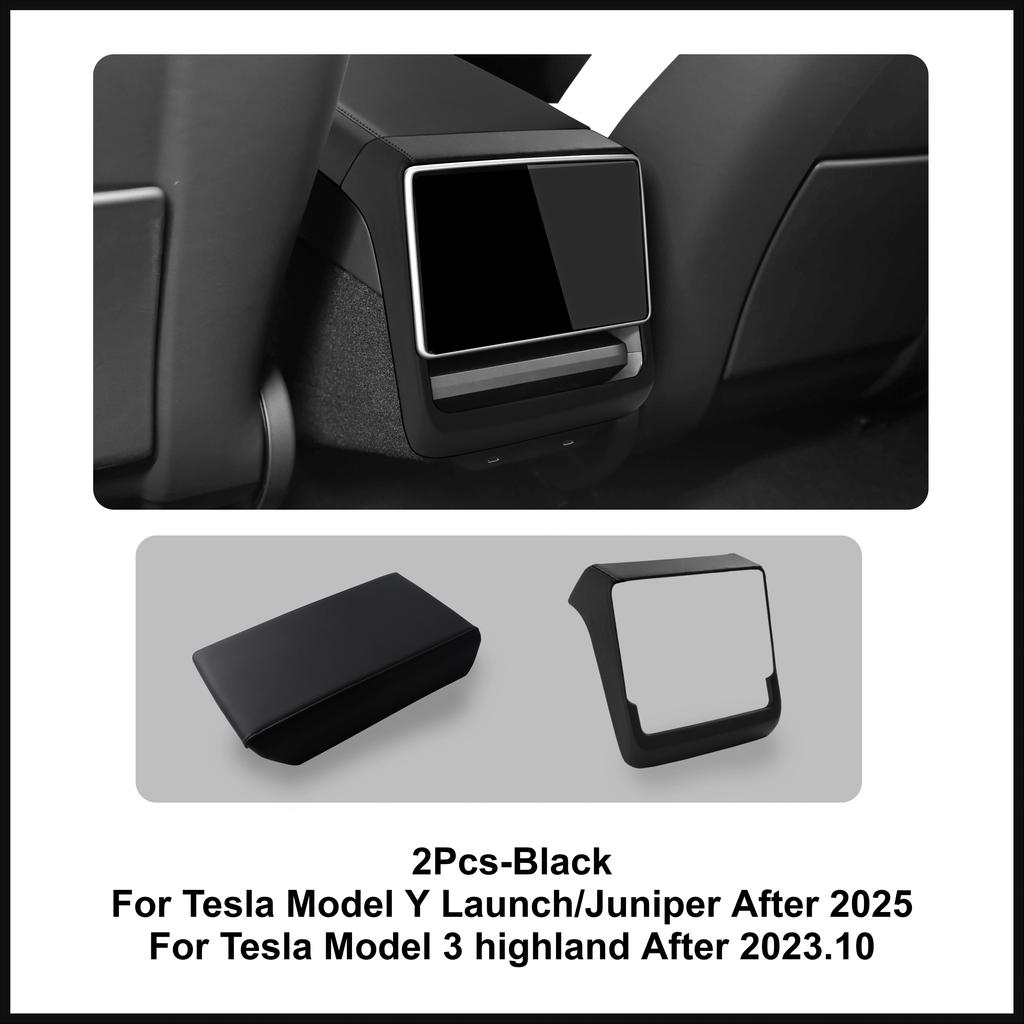 For Tesla Model Y Juniper/Model 3 2026 Up Rear Screen Frame Ventilation Mask Protector Cover Armrest Box Cover Pad Accessories