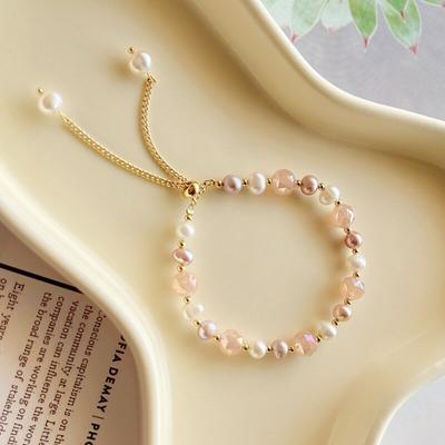 Pulsera Originalidad Perla de Agua Dulce Barroca Natural Color Dorado Pulsera de Dama Joyería Para Mujeres Regalo de Cumpleaños Caliente