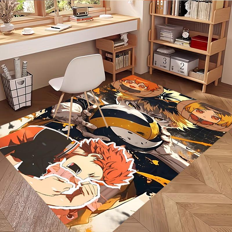 Haikyu Print Rug, Washable Floor Carpet, For Entryway Dorm Laundry Room Office Study, Home Decor Birthday Christmas Gift