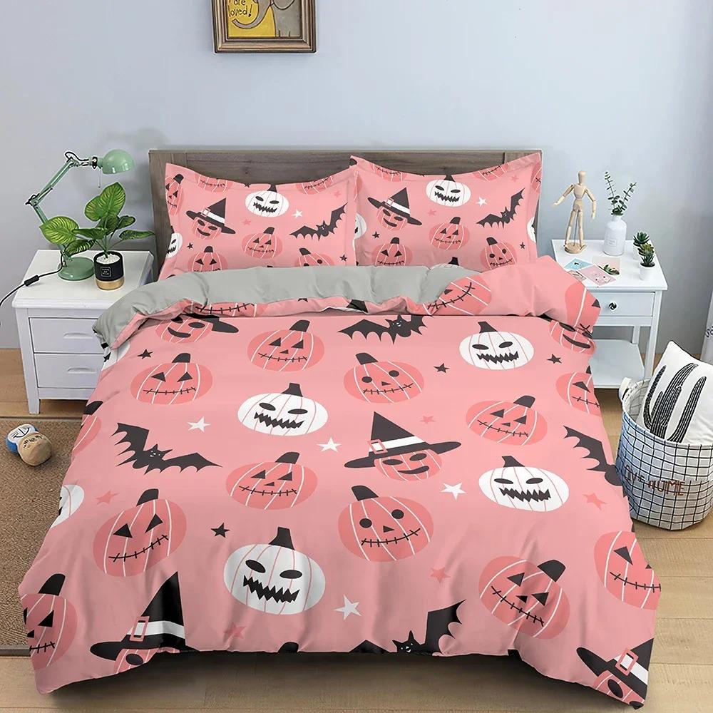 

Pumpkin Bedding Set Halloween Decor Duvet Cover with 12 Pillowcase Comforter Bed Sets Twin Queen Size 70x133cm 2pcs
