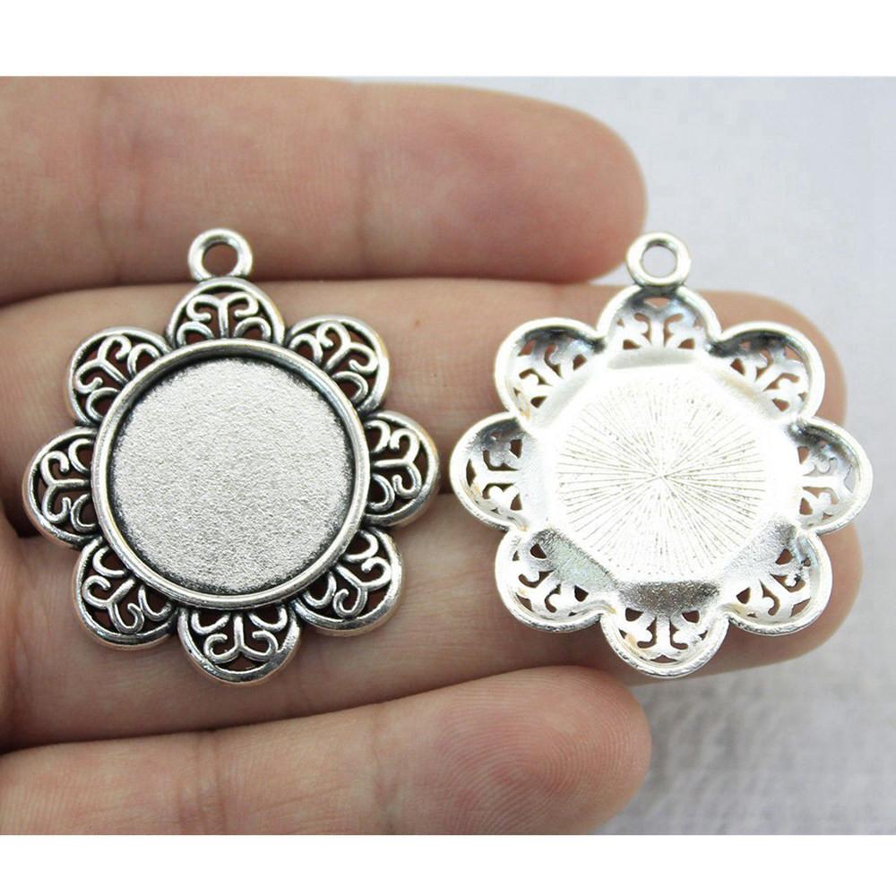 Hodí se pro kulatý 20mm skleněný kabošon Základní lůžko Podložka Bezel Doplňky Díly Chlapecké šperky Cool Dárky Pro