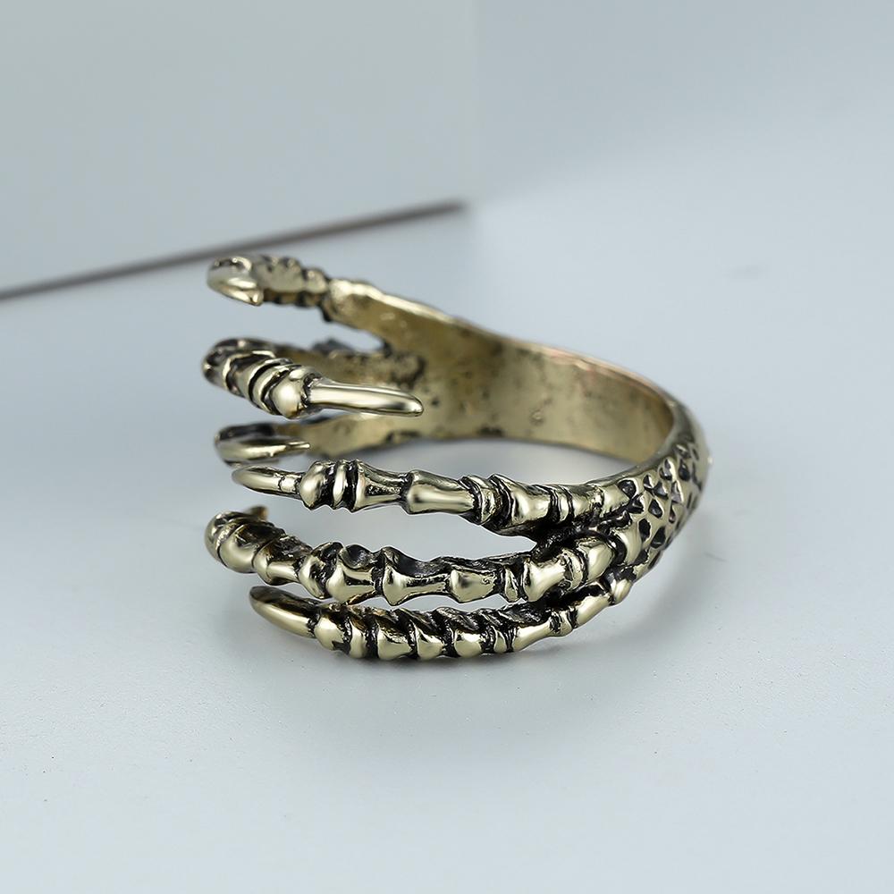 Retro Bronze gefärbter schwarzer Eagle Claw offener Ring Mode Heißer Verkauf Herren Dominant Party Ring