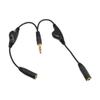 Cable divisor en Y para auriculares de 3,5 mm macho a doble hembra con interruptores de control de volumen para PC