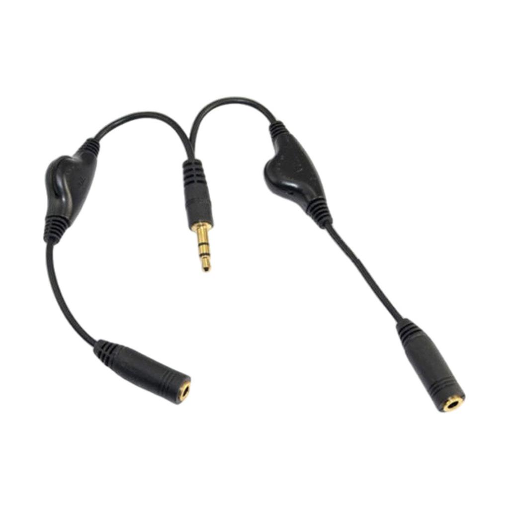 Cable divisor en Y para auriculares de 3,5 mm macho a doble hembra con interruptores de control de volumen para PC