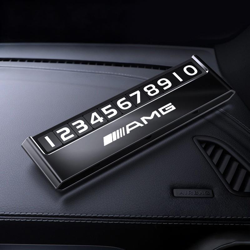 Car LOGO Parking Phone Number Plate Auto Interior Stickers for Mercedes Benz AMG W177 W176 X166 X167 C257 C218 X253 C118 C117 JR9