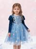 2025 Herbst/Winter Eiskönigin Elsa Langarmkleid für Halloween und Weihnachtsgeschenke