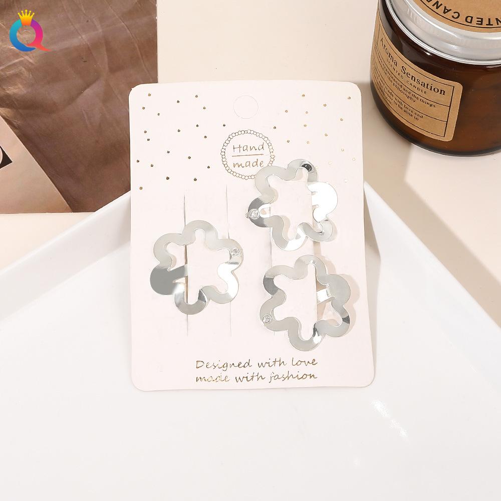 3/4pcs  Frosted Simple Hair Clips for Girls Star Oval Triangle Square Hair Clips Kids Snap Hair Clips Pentagram BB Clip