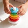 Rainbow Spinning Stacking Rings Toy For Baby Brain Development And Visual Skills