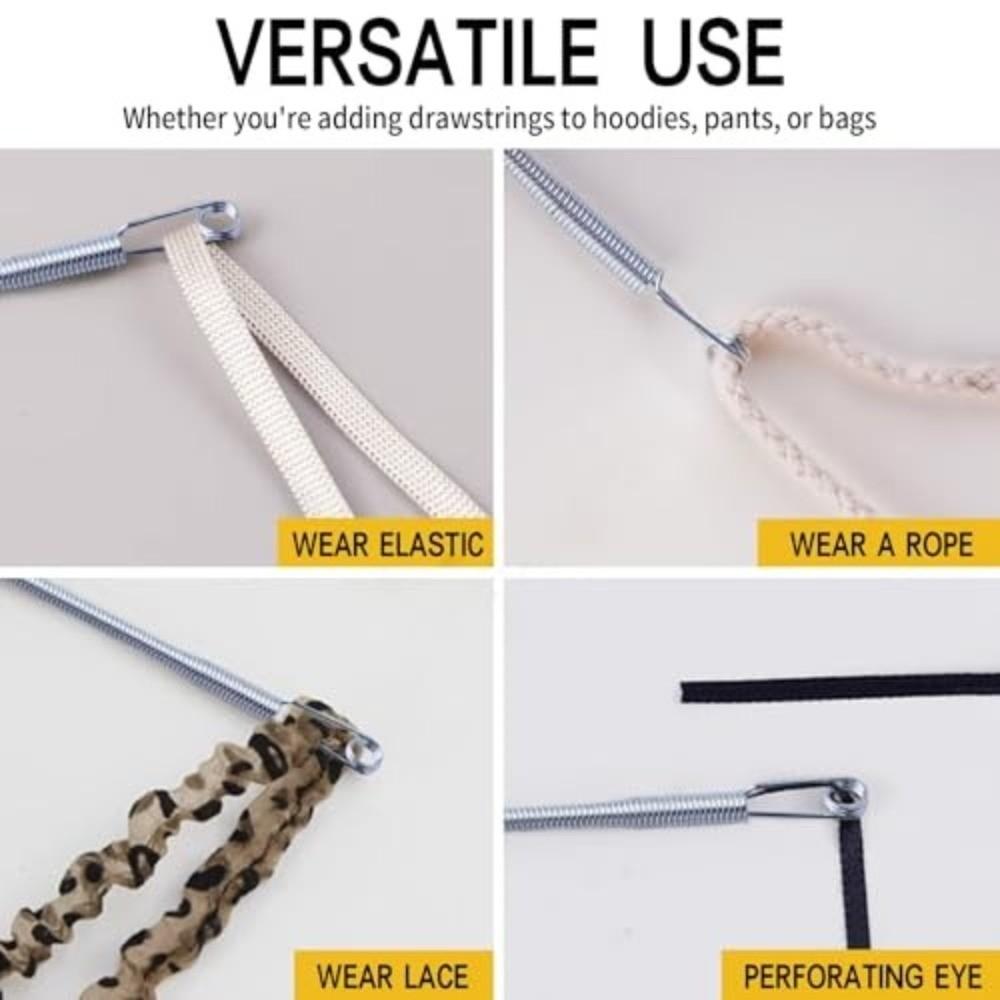 3PCS Flexible Spring Drawstring Threader Quick Insert Elastic Cord Threader  Hoodies