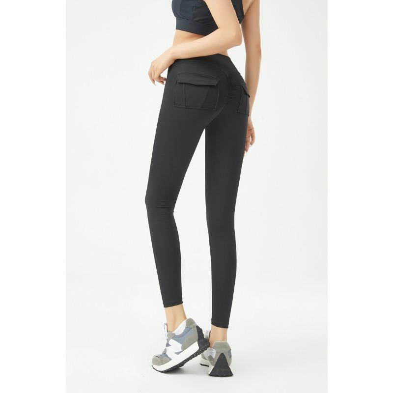 Workwear Wind Fitness Pants Women with Pockets Sports Leggings Stretch High Waist Peach Hip Pants Sexy Pants Skinny Leggings for Women
