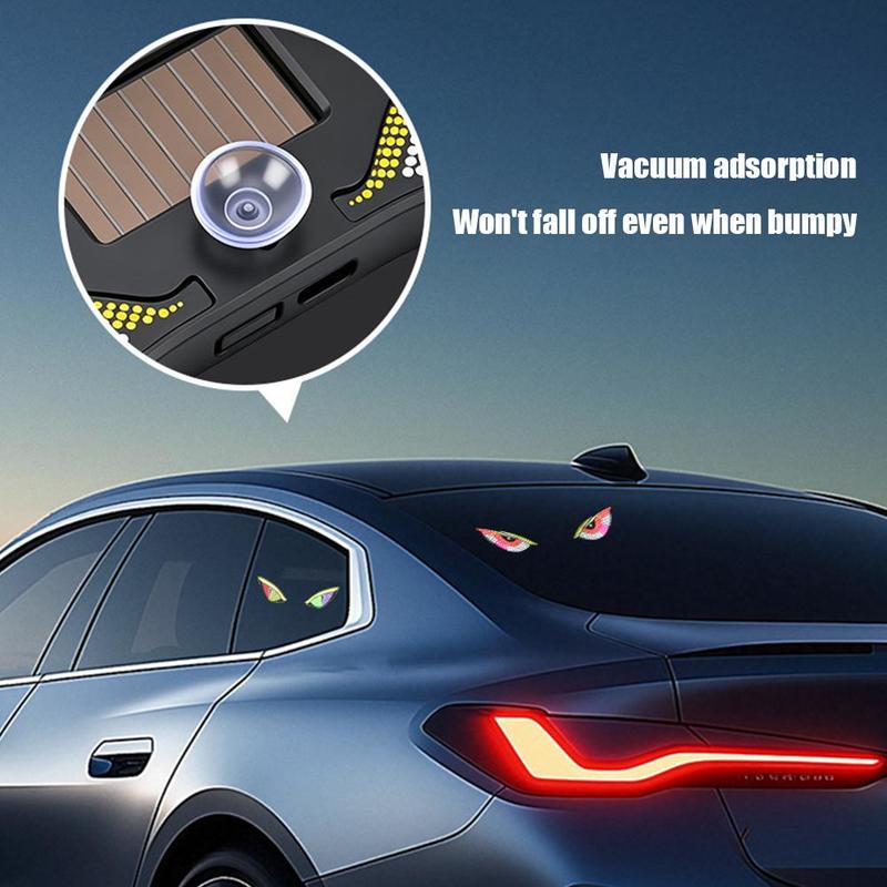 Car LED Solar Ambient Light Demon Eye Wireless Triangle Window Decor Neon Light Auto Atmosphere Lamp Car Accessories