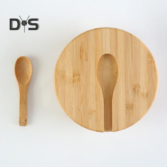 Бамбуковий сільничний льох із магнітною кришкою, що обертається, круглий сільничний ящик для зберігання солі, перцю, цукру, трав, функціонального контейнера для зберігання спецій.