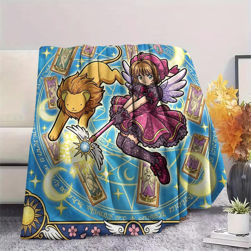 Cardcaptor Sakura Print Flannel Blanket, Ultra Soft High Quality All Seasons Warm Throw, Home Decor Cozy Blanket, Perfect Christmas Gift