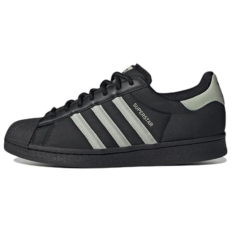 Adidas Originals Superstar Fabric Leather Casual Low-Top Sneakers Unisex Sneakers Black Gray IE1829