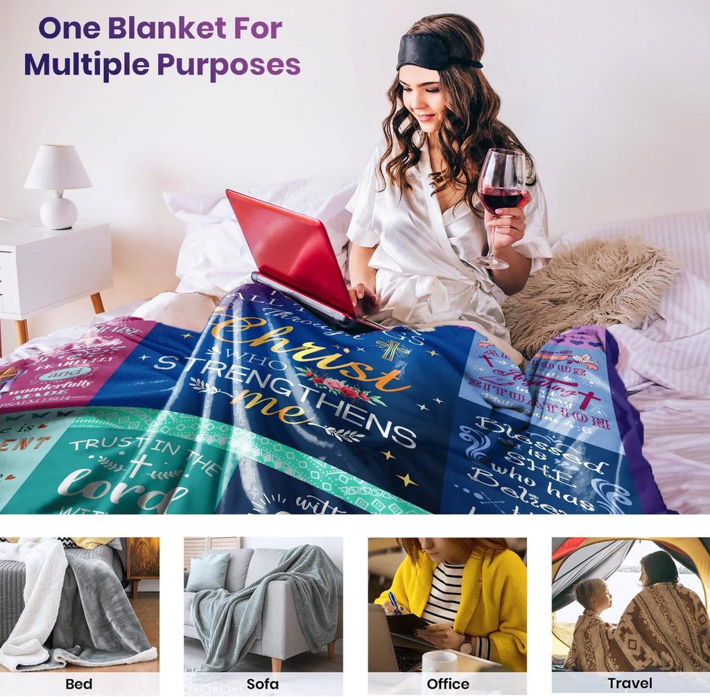 Christian Gifts for Women Blanket Religious Soft Warm Throw Blanket Religious Gifts for Women Christian Merch Inspirational Gift