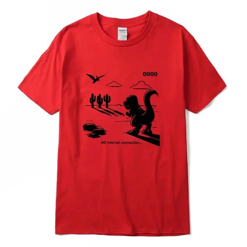 Men's T-shirt100%cotton Casual Funny Dinosaur Print T-shirt Loose O-neck Tshirt Short Sleeve T-shirt Male Tee Shirts Topss