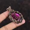 Faceted Kashmir Ruby Pendant Copper Wire Wrapped Pendant Handmade Copper Jewelry Anniversary Gift Stylish Pendant Wire Wrap Gemstone Jewelry