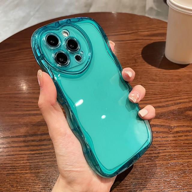 Kıvırcık Dalgalı Aşk Kalp Lens Koruma Telefon Kılıfı Iphone 13 12 11 Pro Max X Xr Xs Max Şeffaf Silikon Şeker Kapak 13pro