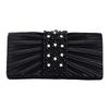 GRAXIA Cabaret Clutch Bag for Women, Party Bag, Wedding, Reception, Guest, Satin, Beaded, Pearl, Black