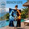 Dark Warrior's Mortal Kombat Beach Towel, Quick-drying, Easy to Care for, Suitable for Both Fitness and Beach Vacations,Sports Essential