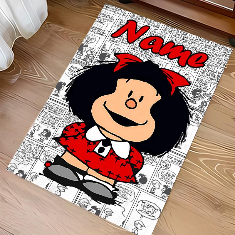 Custom Personalization Mafalda Print Area Rug - Soft, Washable Non-Slip Indoor Mat,Living Room,Home&Office Decorative Rug