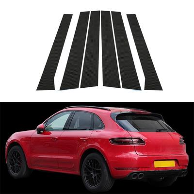 Car Door Pillar Posts Molding Cover Trim Cover Stickers For Porsche Macan 2014 2015-2022 Carbon Fiber Look