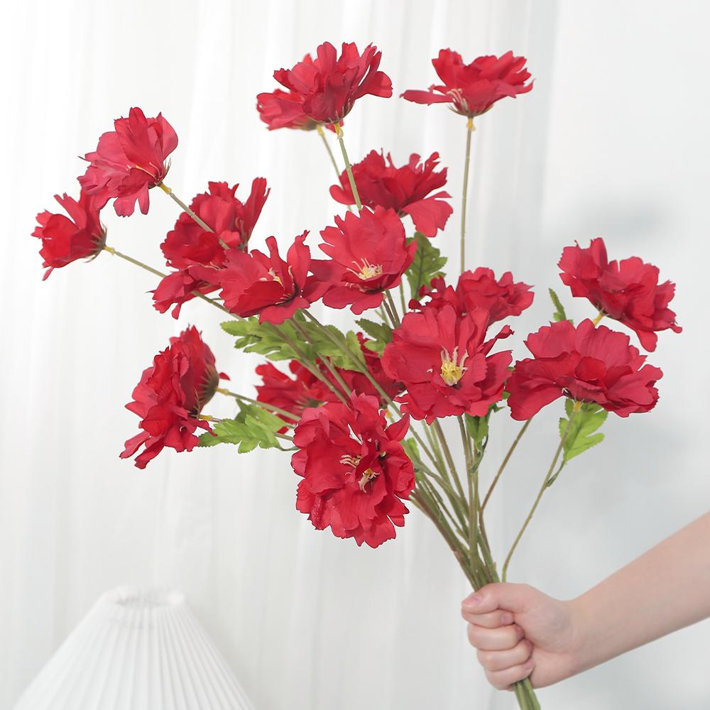 Künstliche 4 Köpfe Orchidee Seidenrose Blumen Großpackung Köpfe für DIY Heim Zimmerdeko Hochzeitsdekoration Geburtstagsfeier Kranz Falsch