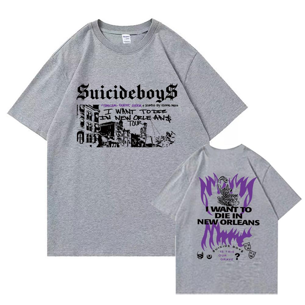 Tricou Suicideboys G59 Moda bărbați Vreau să mor în New Orleans Album muzical Hip Hop Tricouri Streetwear Harajuku