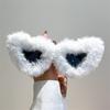 3 Pairs Heart Shaped Furry Sunglasses Women Fashion Cute Winter Outdoor Shades Trendy Original Sun Glasses