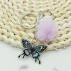 Acrylic Faux Rabbit Fur Halloween Keychain Alien Butterfly Women Key Ring Tarot Card Elk Keychain