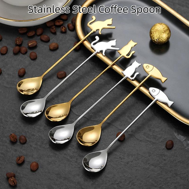 Chic and Fun Cat Shaped Spoon in 304 Stainless Steel for Dessert Delights