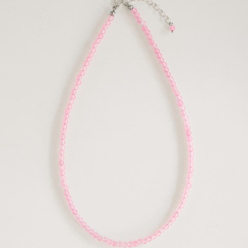 modernlike silver 925 pink amethyst gemstone necklace 3mm