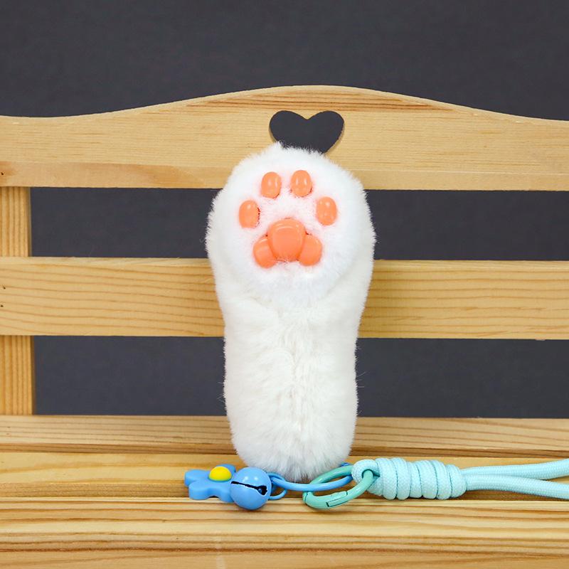 Cute Simulated Cat Paw Plush Toy Pendant Cat Paw Doll Keychain Schoolbag Pendant Pet Cat Toy