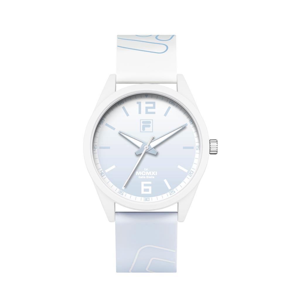 FILA 6485 Series Quartz Watch Silicone Strap 43mm Blue Dial Fashion Trend Women watches FLM38-6485-004 Blue Dial FLM38-6485-004