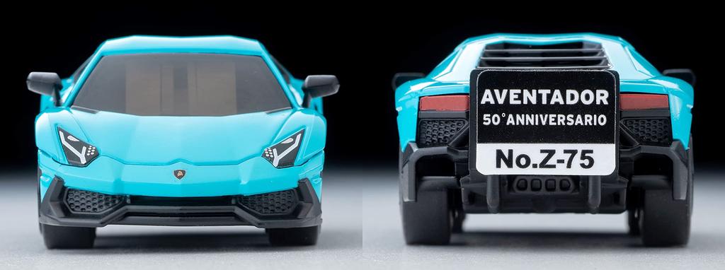 TOMYTEC zero Lamborghini Aventador Anniversario Light Blue Choro-Q Z-75c 50° (Finished Product)