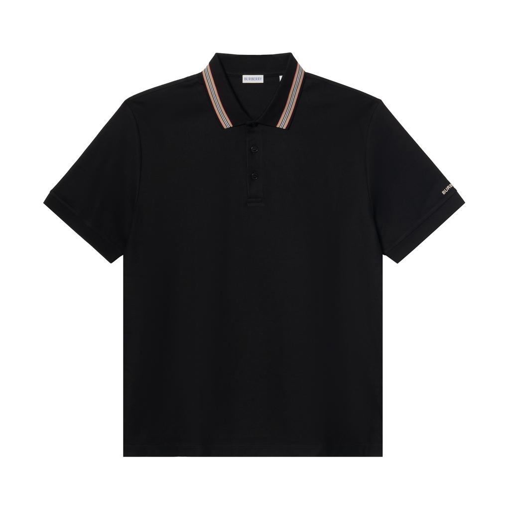 Burberry Polo Shirts Men's Black Polo Collar Moderate Straight Fit 81118111