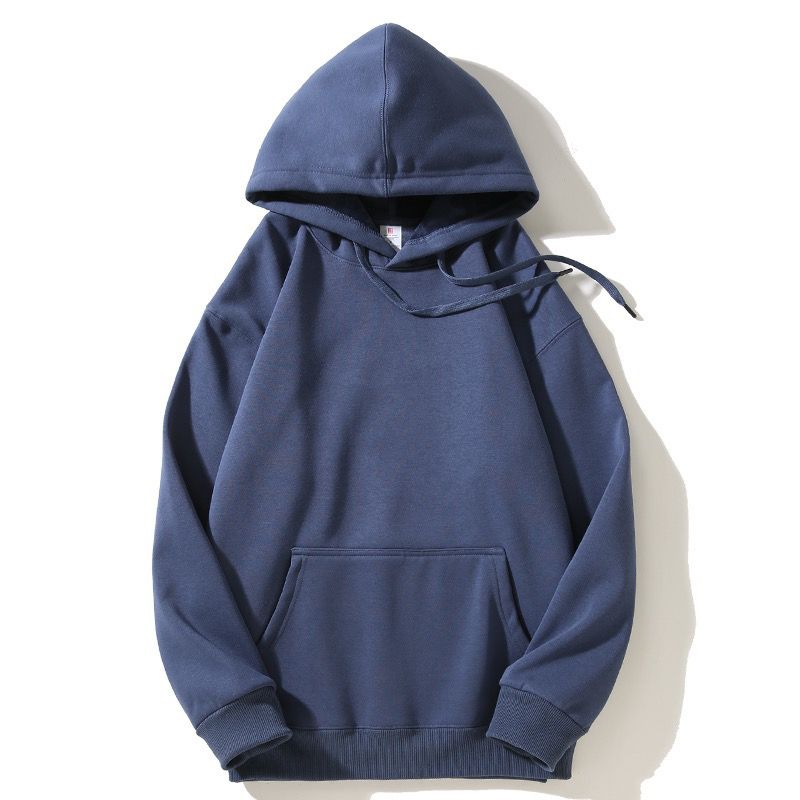 Spring Solid Color Thick Hooded Sweater Solid Color Retro Casual Hoodie for Men and Women
