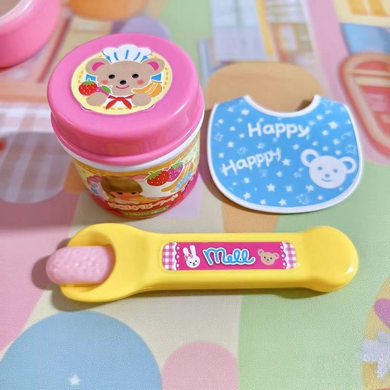 Hot Food Feeding Toy Pudding Feeding Toy Pretend Play Food Set Desktop Ornaments Doll House Toys For Kids Girls Doll Accessories