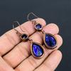 Sapphire Copper Electroformed Earrings, Handmade Gemstone Earrings Jewelry, Gifts For Wife Brand New Earrings